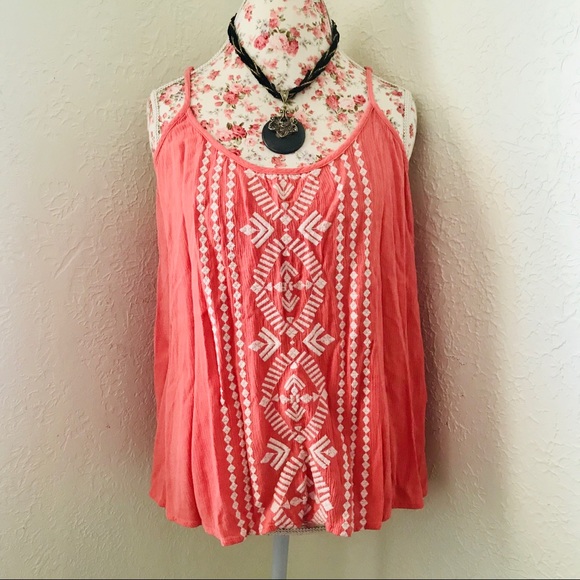 Torrid Pink Embroidered Tank Top - Picture 8 of 8